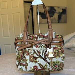 Etienne Aigner Multicolor Paisley Shoulder Bag
